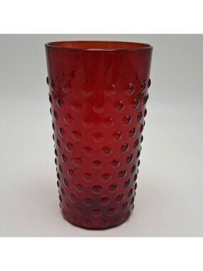 Red Anchor Hocking Hobnail Glass Tumbler